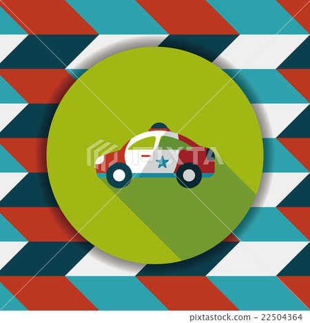 Transportation police car flat icon with long shadow,eps10 Transportation police car flat icon with long shadow,eps10 22504364