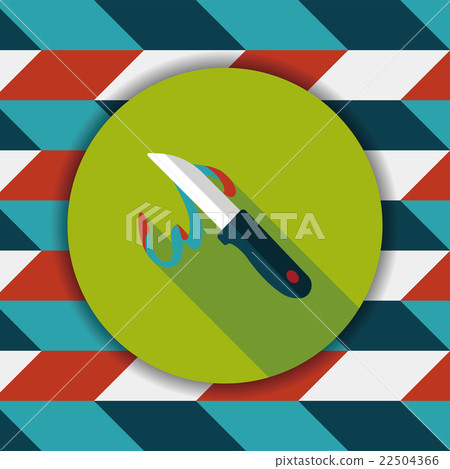 kitchenware fruit knife flat icon with long shadow,eps10 22504366