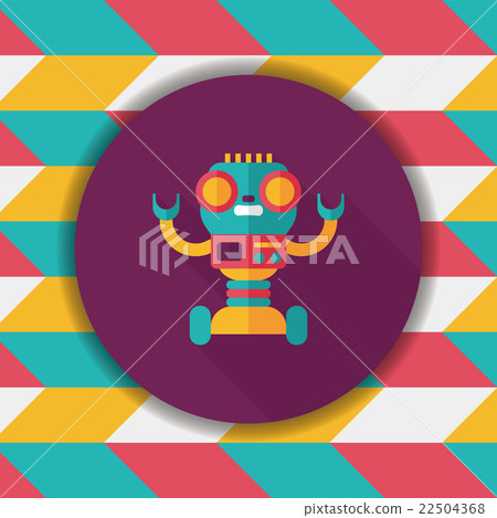 robot concept flat icon with long shadow,eps10 22504368