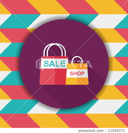 shopping paper bag flat icon with long shadow,eps10 22504371