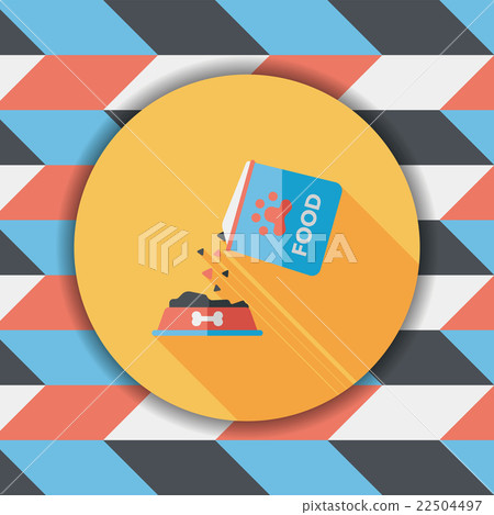 Pet dog food flat icon with long shadow,eps10 22504497