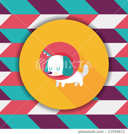 Pet Elizabethan collar flat icon with long shadow,eps10 22504615