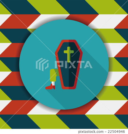 coffin falt icon with long shadow,eps10 22504946