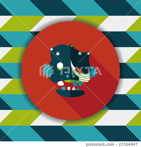 Halloween zombie flat icon with long shadow,eps10 22504947