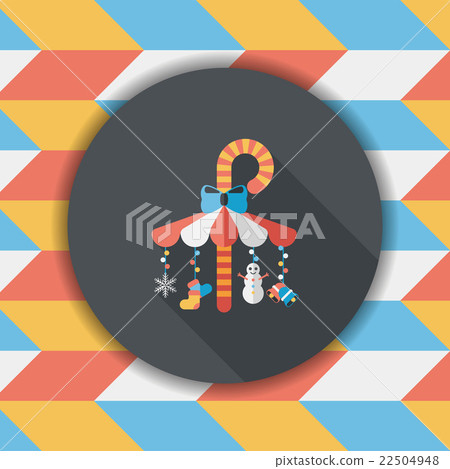 Decorative candy cane flat icon with long shadow eps10 22504948