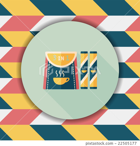 3 in 1 coffee flat icon with long shadow,eps10 3 in 1 coffee flat icon with long shadow,eps10 22505177