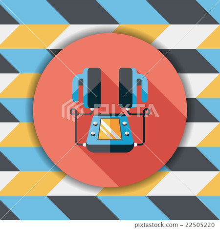 Heart Defibrillator flat icon with long shadow 22505220