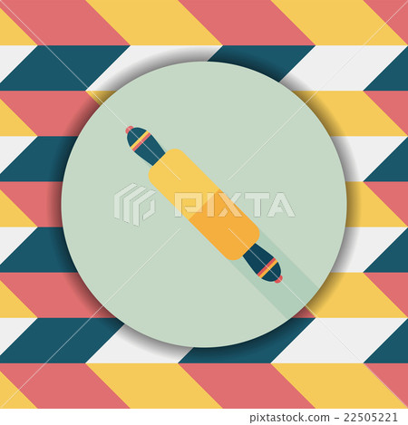 kitchenware rolling pin flat icon with long shadow,eps10 kitchenware rolling pin flat icon with long shadow,eps10 22505221
