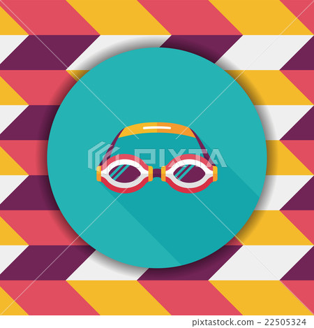 swimming goggles flat icon with long shadow,eps10 22505324