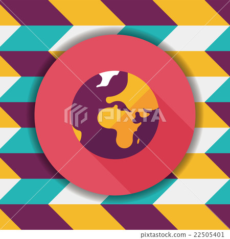 Space earth flat icon with long shadow,eps10 - Stock Illustration ...