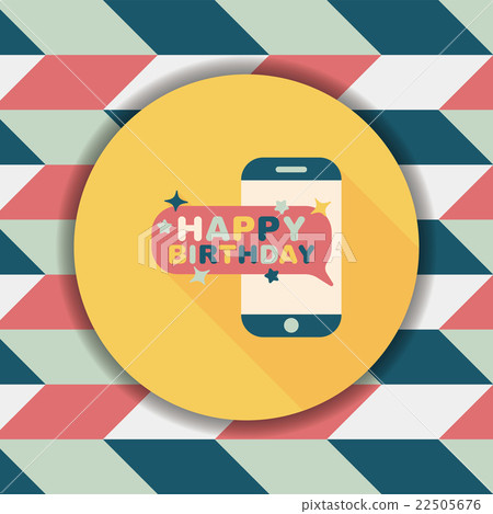 cell phone birthday message flat icon with long shadow,eps10 cell phone birthday message flat icon with long shadow,eps10 22505676