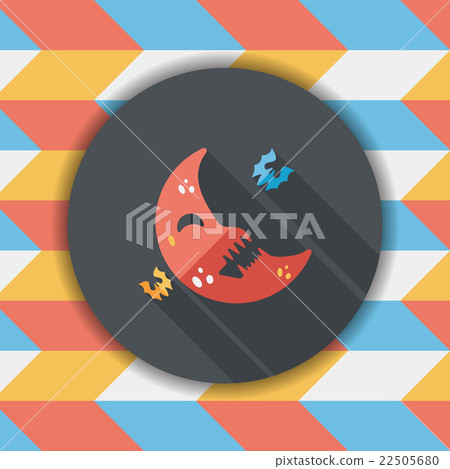 Halloween moon flat icon with long shadow,eps10 22505680