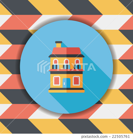 Building house flat icon with long shadow,eps10 - Stock Illustration ...