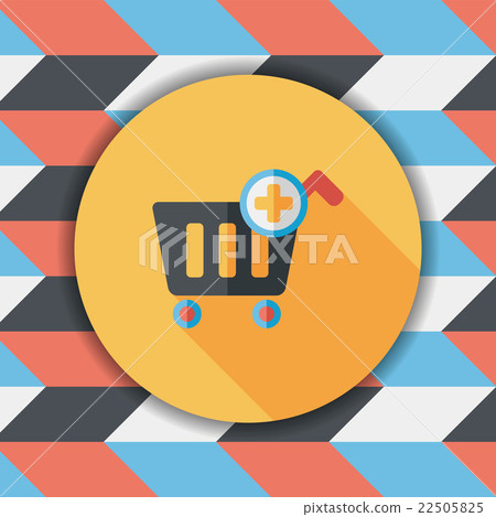 shopping cart flat icon with long shadow,eps10 - Stock Illustration ...
