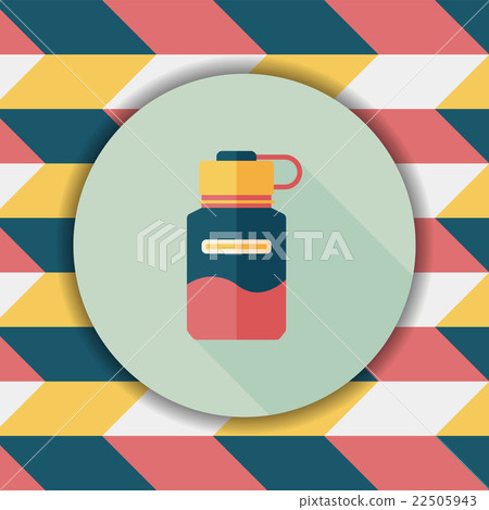 Water bottle flat icon with long shadow,eps10 - Stock Illustration ...