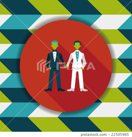 wedding couple flat icon with long shadow,eps10 - Stock Illustration ...