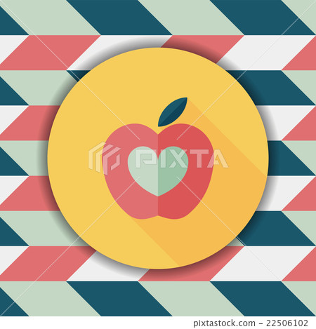 Apple flat icon with long shadow Apple flat icon with long shadow 22506102