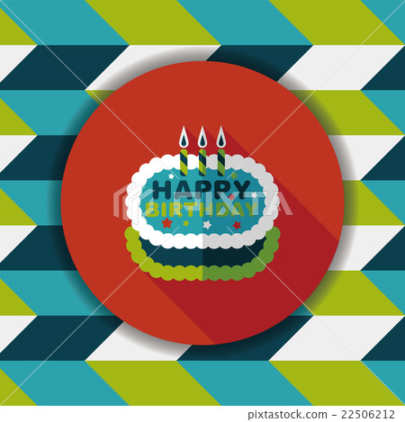 birthday cake flat icon with long shadow,eps10 - Stock Illustration ...
