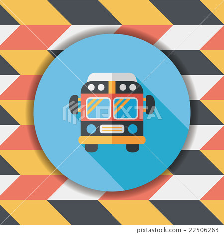 Transportation bus flat icon with long shadow,eps10 Transportation bus flat icon with long shadow,eps10 22506263