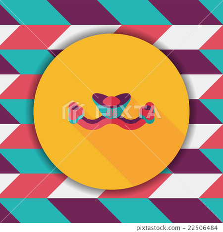 Chinese New Year flat icon with long shadow,eps10, Gold ingot me 22506484
