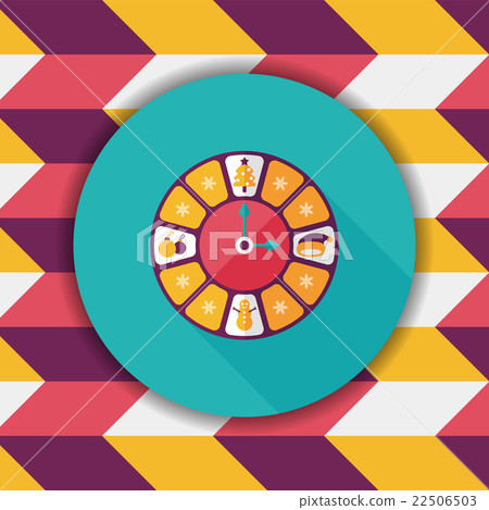 Christmas style clock flat icon with long shadow eps10 Christmas style clock flat icon with long shadow eps10 22506503