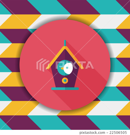Pet bird house flat icon with long shadow,eps10 Pet bird house flat icon with long shadow,eps10 22506505