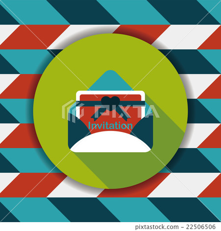 wedding invitation flat icon with long shadow,eps10 22506506