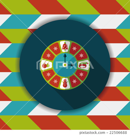 Christmas style clock flat icon with long shadow eps10 22506688