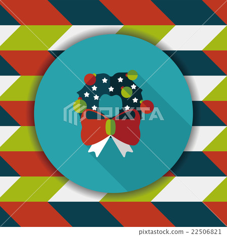 Christmas ribbon flat icon with long shadow eps10 22506821