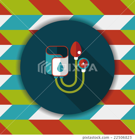 Sphygmomanometer flat icon with long shadow 22506823