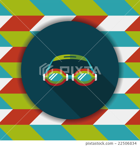 swimming goggles flat icon with long shadow,eps10 22506834