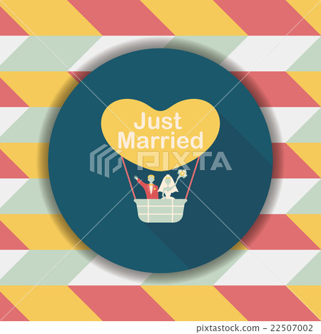 wedding couple flat icon with long shadow,eps10 - Stock Illustration ...