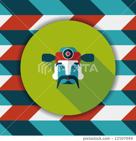Chinese New Year flat icon with long shadow,eps10, God of wealth Chinese New Year flat icon with long shadow,eps10, God of wealth 22507049