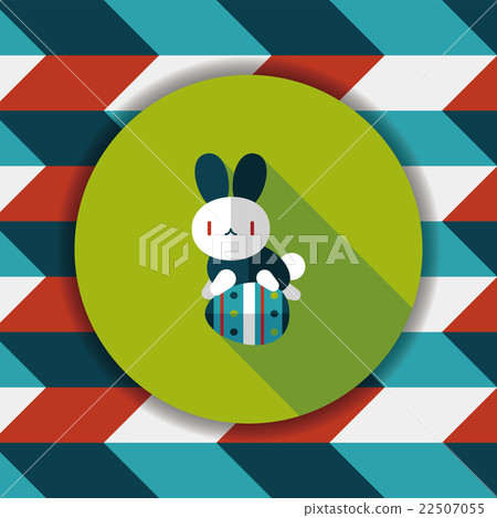 easter bunny flat icon with long shadow,eps10 22507055