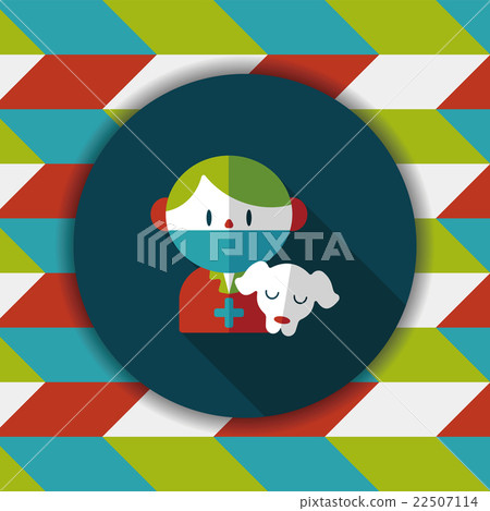 Pet vet and dog flat icon with long shadow,eps10 Pet vet and dog flat icon with long shadow,eps10 22507114
