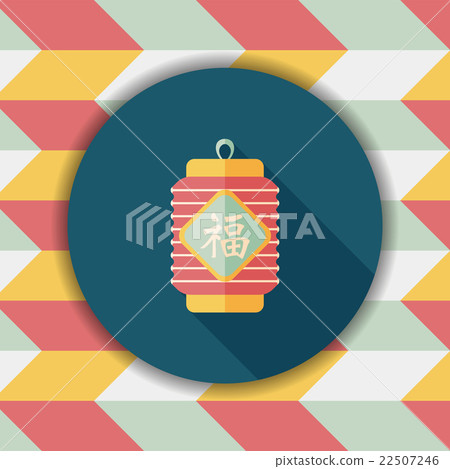 Chinese New Year flat icon with long shadow,eps10, Chinese festi Chinese New Year flat icon with long shadow,eps10, Chinese festi 22507246