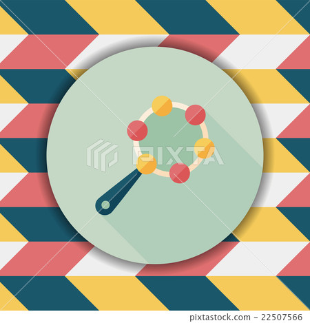 baby rattle flat icon with long shadow,EPS 10 baby rattle flat icon with long shadow,EPS 10 22507566