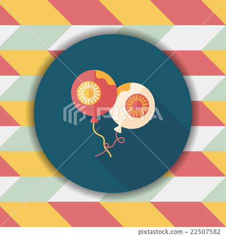 Halloween balloons flat icon with long shadow,eps10 Halloween balloons flat icon with long shadow,eps10 22507582