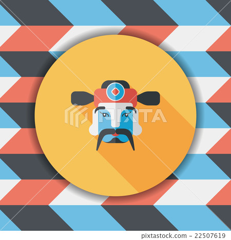 Chinese New Year flat icon with long shadow,eps10, God of wealth Chinese New Year flat icon with long shadow,eps10, God of wealth 22507619