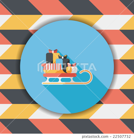Christmas presents and sleigh flat icon with long shadow eps10 22507732