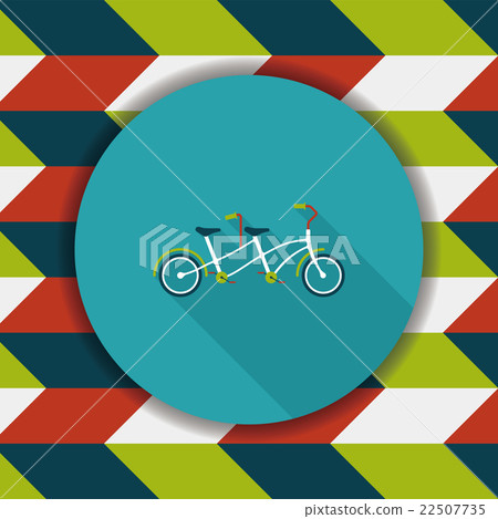Transportation bicycle flat icon with long shadow,eps10 Transportation bicycle flat icon with long shadow,eps10 22507735