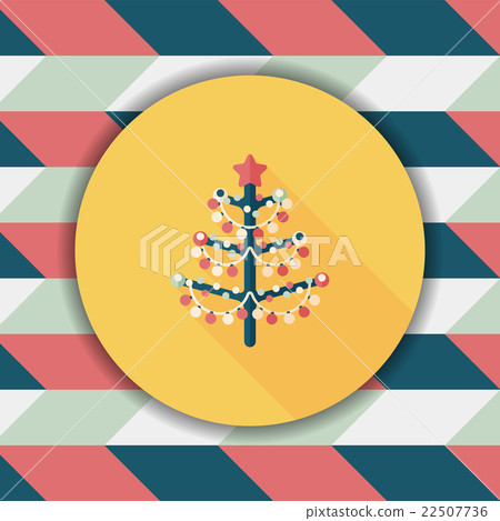 Christmas tree flat icon with long shadow,eps10 22507736