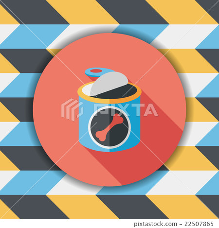 Pet dog food can flat icon with long shadow,eps10 Pet dog food can flat icon with long shadow,eps10 22507865