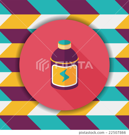 energy drinks flat icon with long shadow,eps10 22507866