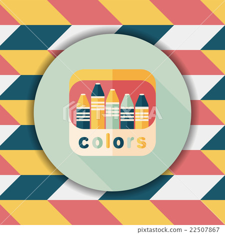 crayons flat icon with long shadow,eps10 crayons flat icon with long shadow,eps10 22507867