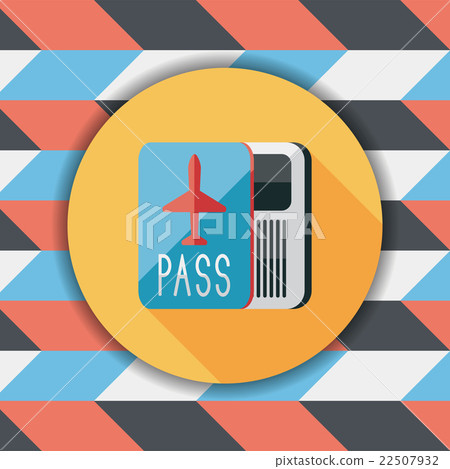 Passport icon, flat icon with long shadow Passport icon, flat icon with long shadow 22507932
