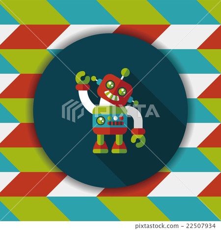 vintage robot flat icon with long shadow,eps 10 vintage robot flat icon with long shadow,eps 10 22507934