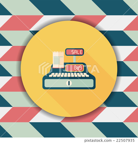 shopping cash register flat icon with long shadow,eps10 shopping cash register flat icon with long shadow,eps10 22507935