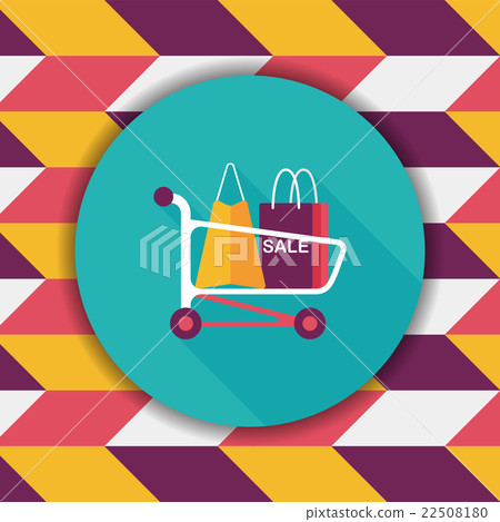 shopping cart flat icon with long shadow,eps10 shopping cart flat icon with long shadow,eps10 22508180
