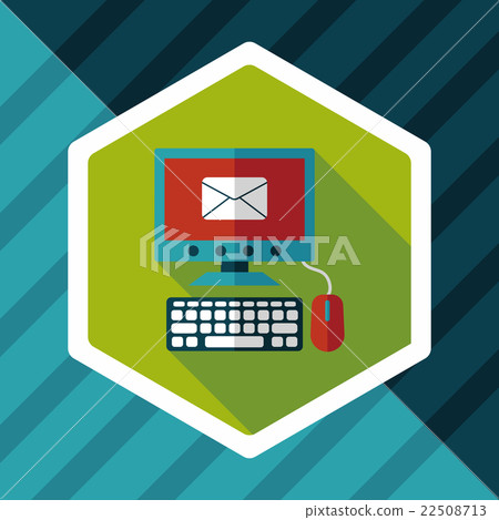 Computer flat icon with long shadow,eps10 22508713
